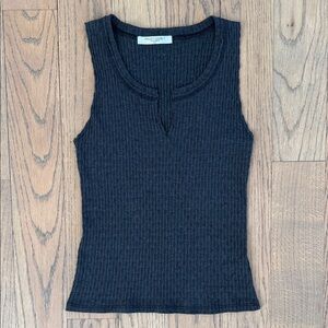 Project Social T Los Angeles Women’s Inca Ribbed Charcoal Tank Top Size Small